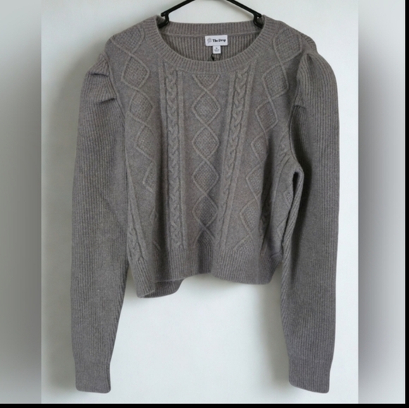 The Drop Size XL Womens Grey Soft Crop Cable Design Sweater NWT - Picture 7 of 7